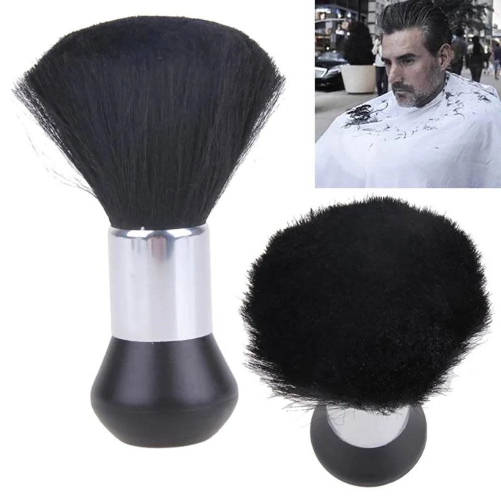 Brochas de barbero para limpieza de pelo profesional, cepillo negro suave para Barba, herramienta de estilismo de peluquería