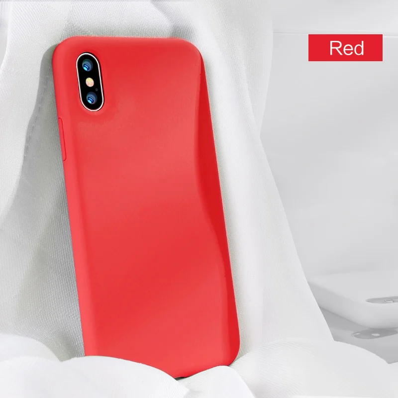 SmartDevil сплошной цвет силиконовый чехол для телефона для Iphone 11 Pro Max 7 8 Plus XR X XS Max пары милый карамельный цвет мягкий простой чехол s - Цвет: Red