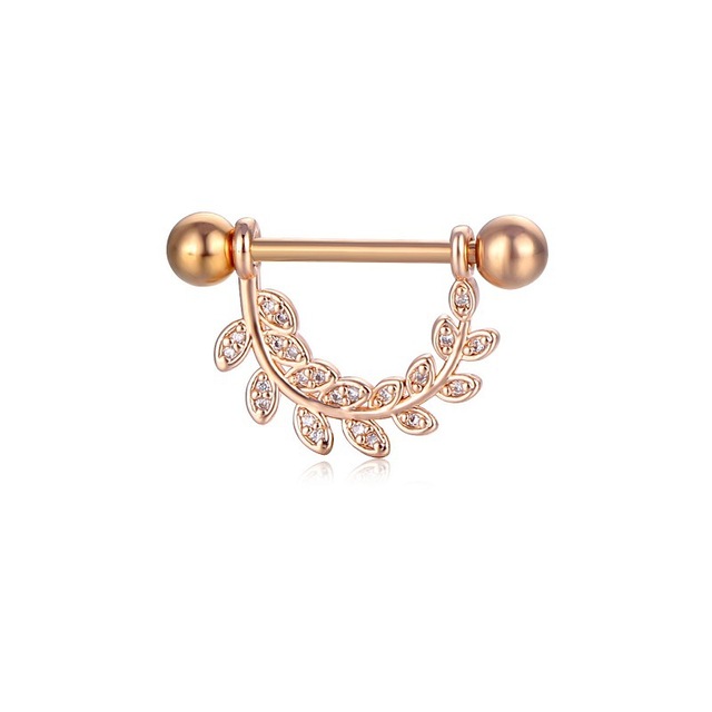 14G Nipple Piercing Ring Jewelry Flower Nipple Crystal Ring Star Rosegold Piercing Ring Monn Pircing Horns Zircon Nipple