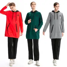 Для женщин спортивный костюм мусульманские Agasalho Survetement Femme Moletom Infantil Menino женское Inverno стеганое худи пуловер Спортивная одежда костюм Deporte