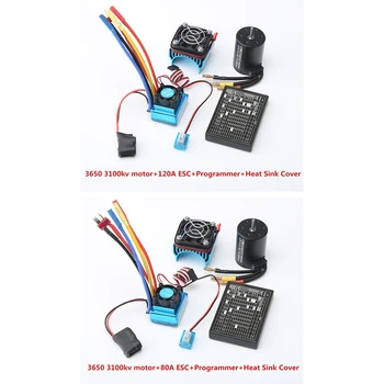 

3650 3100Kv Brushless Motor & Esc & Radiator with Program Card Combo for 1:10 Rc Car Rc Boat Part
