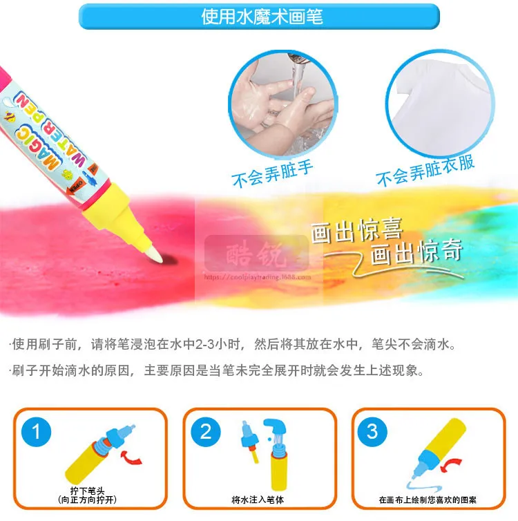 120*90 Children Magic Water Canvas Color Doing Homework Blanket Graffiti Blanket-Baby Painting Toy