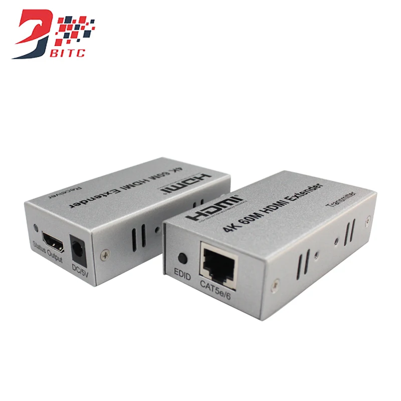 SZBITC 4K HDMI удлинитель 60 м через один CAT5E/CAT6 сигнальный кабель 3D HDMI передатчик приемник для DVD XBox PS3 PS4