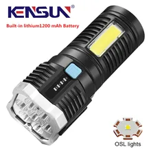 

7 OSL Lamp bead +COB Strong Light USB Rechargeable Waterproof Built-in lithium1200 mAh Battery Flashlight