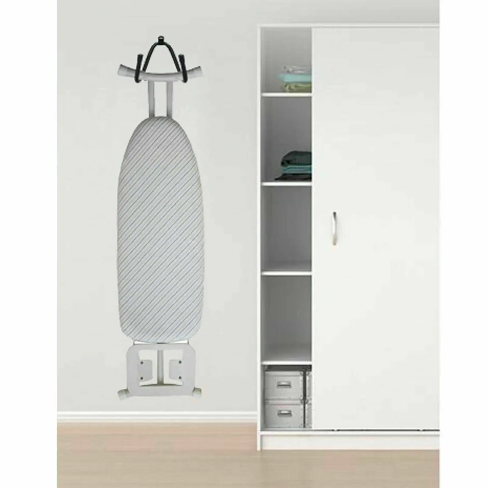 Wall Mount Iron Board Hook Holder Storage Organizer Rack Ironing Board