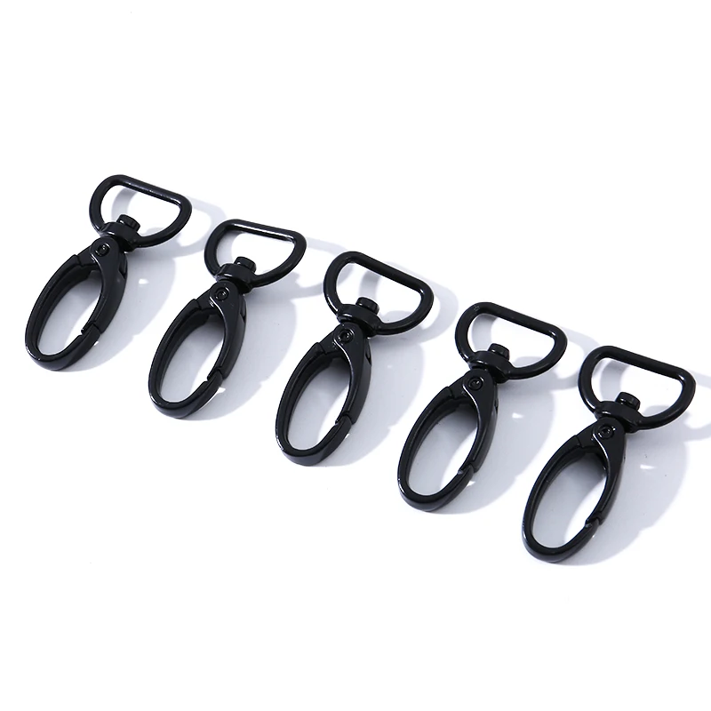 

5pcs Classic Keychain Swivel Lobster Clasp Clips Hook Key Chain Handbag Strap Split Key Ring For Bag Belt Black Keychains