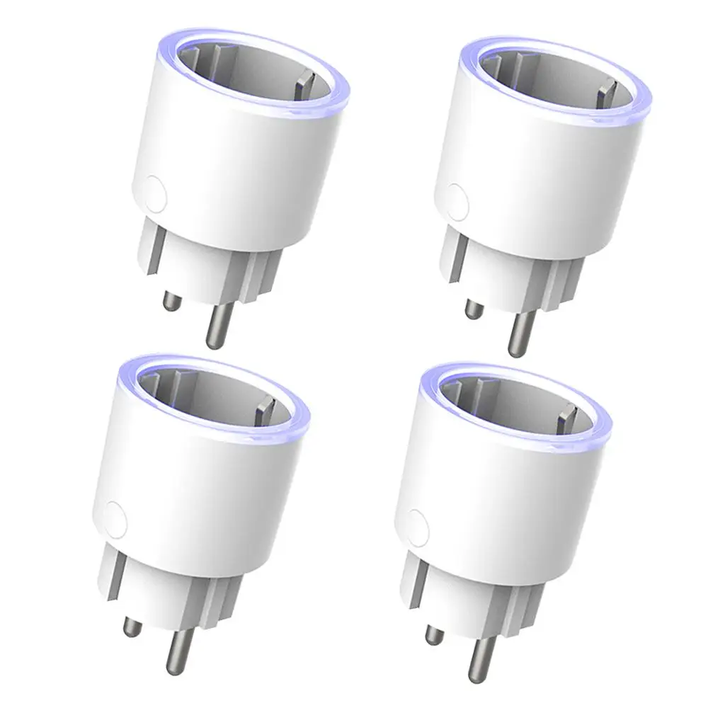 4PCS Teekar DS-201 1/2/4 шт. Wi-Fi Smart Plug умная розетка 10A Tuya Smart life дистанционного Управление ЕС Стандартный работать с Alexa Google Home - Тип: 4PCS