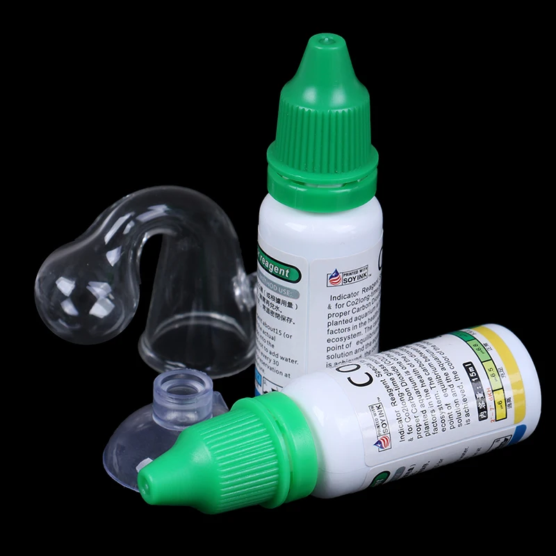 1Set Aquarium CO2 Indicator Drop Checker Solution Long Term Monitor Test Fish Tank Glass Aquatic Co2 Tester Plant Diffuser