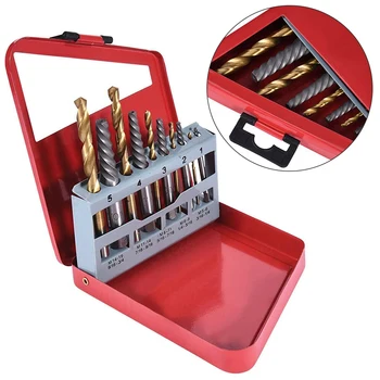 

10 Pcs Screw Extractors Left Hand Cobalt Drill Bits Set Easy Out Broken Bolt
