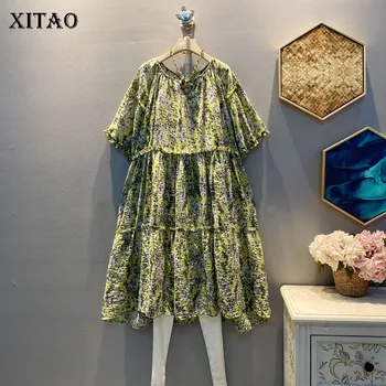 

XITAO False Two Piece Dress Fashion New Women 2020 Spring Pleated Pullover Small Fresh Casual Style Small Fresh Dress XJ4498