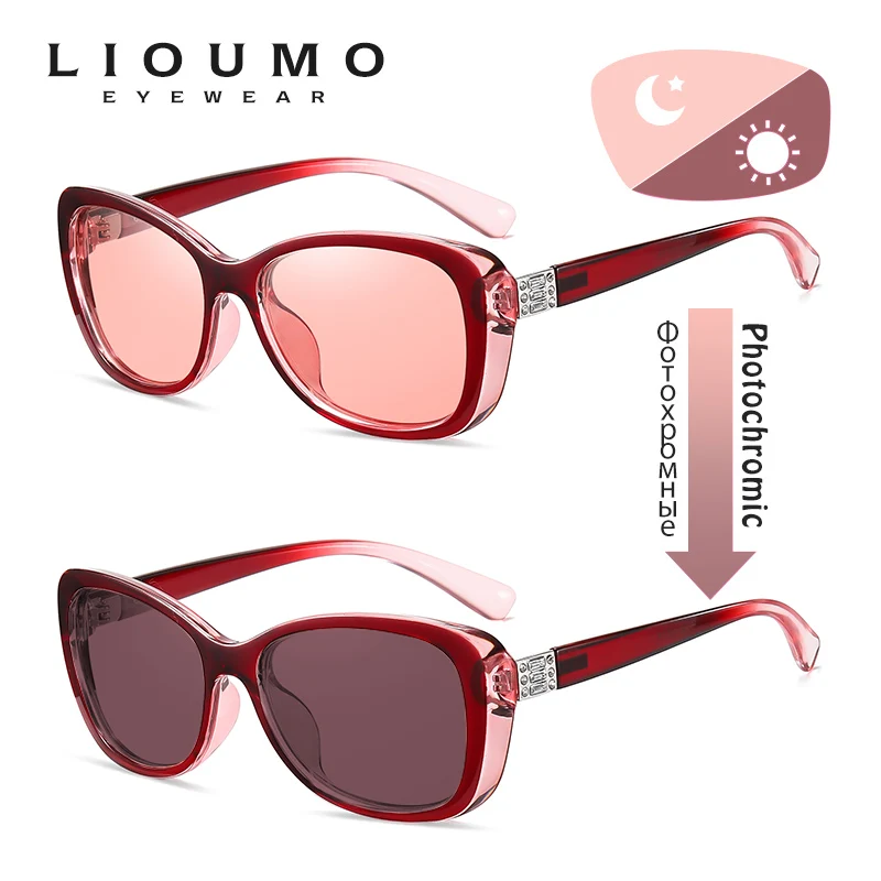 LIOUMO Fashion Design Women Sunglasses 2021 Polarized Photochromic Glasses Female Chameleon Goggle Anti-Glare lunette de soleil 2