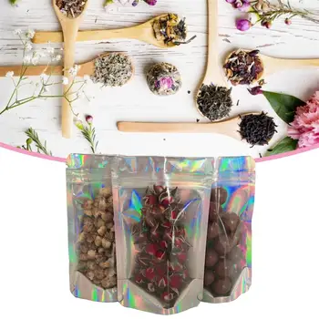 

100pcs Vacuum Sealer Pouches Storage Bag Rainbow Color Polyester Film Food Storage Bag Vertical Zipper Pack Kitchen Supplies