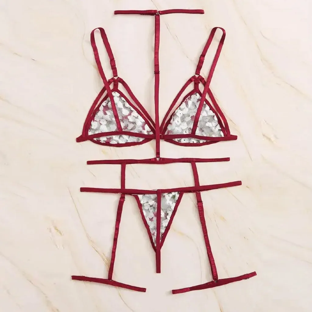 Low Price Loss Sale Fashion Women V-Neck Bra +Thong Flower Embroidered Lingerie Set Underwear S-2XL Dress For Sex Beautiful
