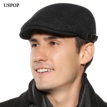 USPOP мужские береты зимние клетчатые береты Регулируемый козырек кепка мужской берет в стиле винтаж шапки