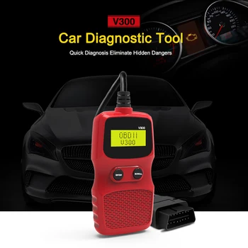 

OBDII V300 Car Engine Code Reader Diagnostic Tool Scanner Repair Tools Backlight LCD Display Auto Fault Detector