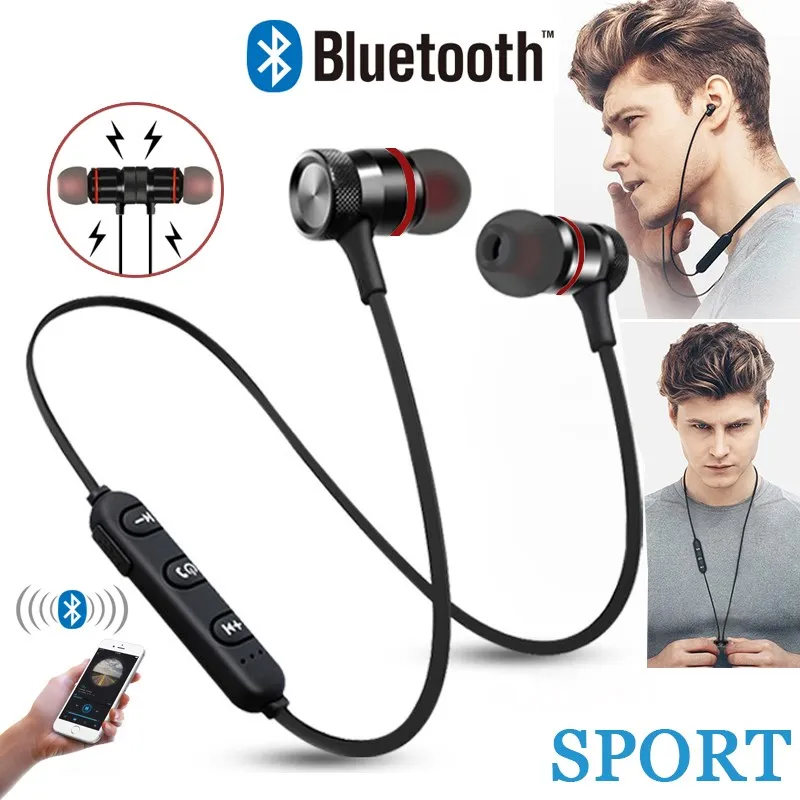Беспроводные Bluetooth наушники Спортивные магнитные стереонаушники Наушники для