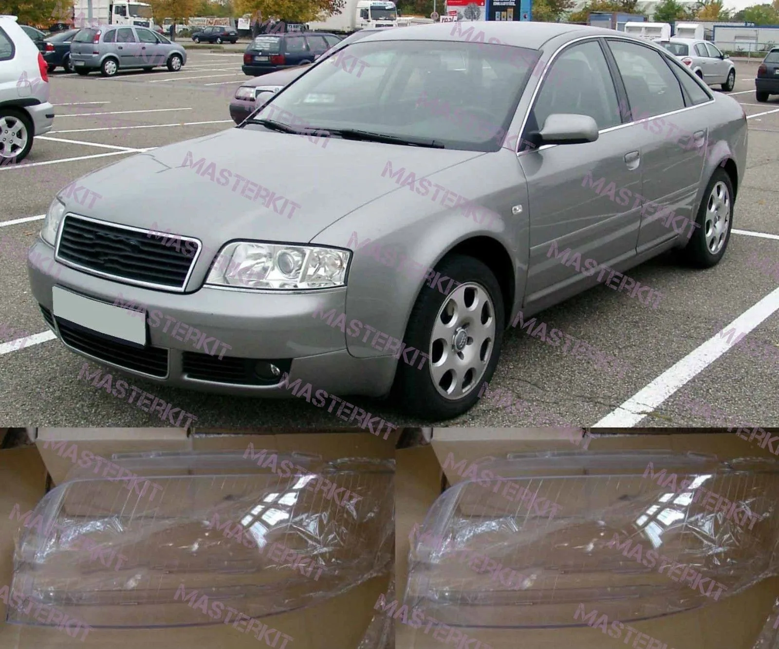 

for Audi A6 C5 1998-2002 Left and Right Front Kit Cover Lens for Headlights Car accessories Car modification