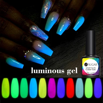 

UR SUGAR 7.5ml Luminous Nail Gel Polish Glow In Dark Fluorescent Neon UV LED Semi Permanent Soak Off Gel Varnish Nail Art