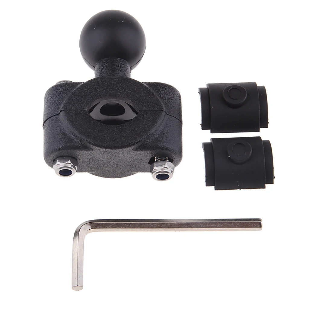 Motorcycle 1'' 25mm Ball Adapter Mobile Phone GPS Holder Rear View Mirror 17mm Clamp