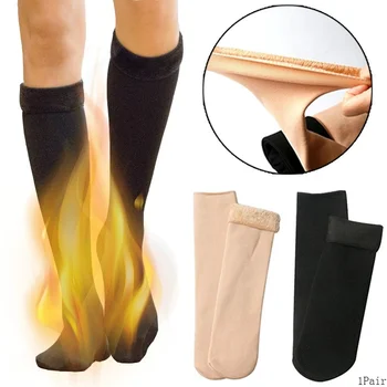 

1pair Long Thickening Plus Velvet Snow Socks Women Knee Socks New Fashion Woman Warm Calf Socks Knee Socks winter socks