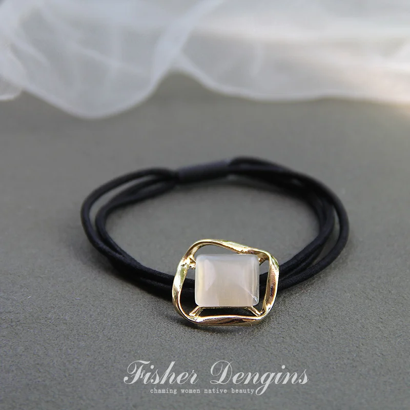 Elegantes Opal Metall Haar-scrunchies Für Damen Und Mädchen_voghion.com