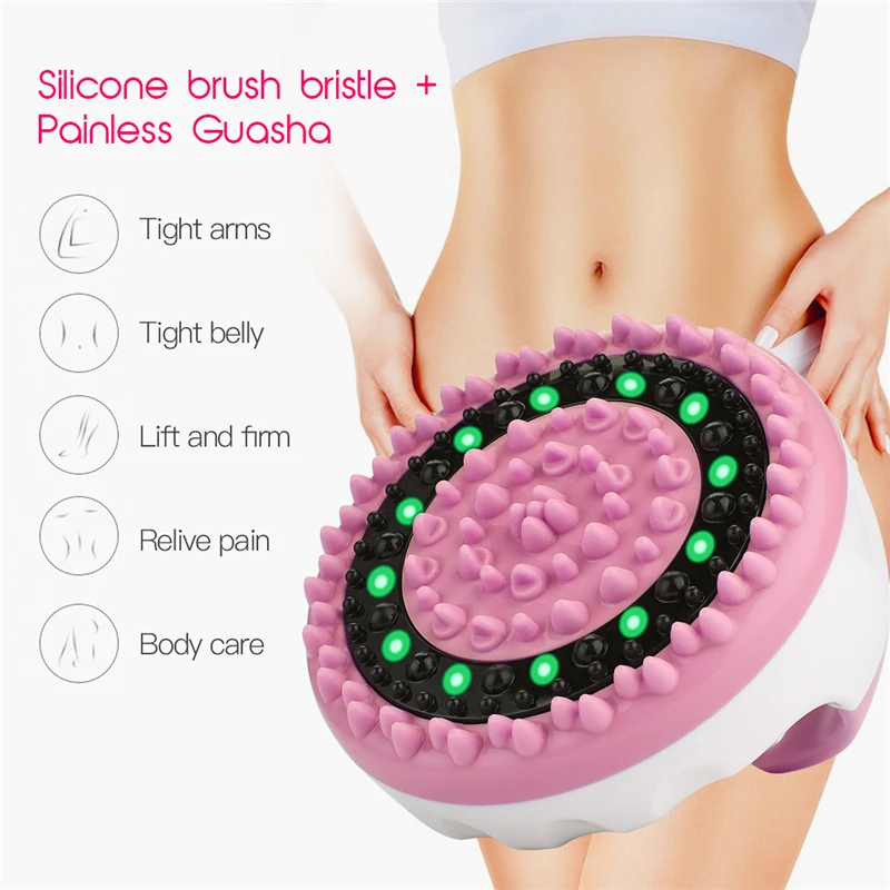 Portable Electric Massage Brush Silicone Scraping Vibration Full Body Slimming Cellulite Remover Fat Burner Body Leg Waist Tight iris usa 6 pack fits 8 5 x 11 portable project storage case with snap tight latch plastic container，storage organizer