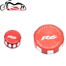 Para yamaha YZF-R6 yzf r6 yzfr6 2000-2020 2019 motocicleta cnc alumínio traseiro & dianteiro freio reservatório de fluido tampa do cilindro capa