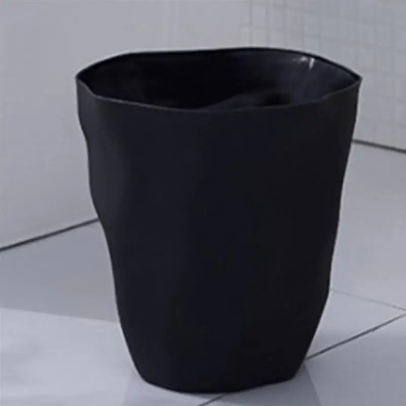1 шт скандинавском стиле мусорная корзина многофункциональная плиссированная форма бумажная корзина для ванной кухни гостиной спальни черная