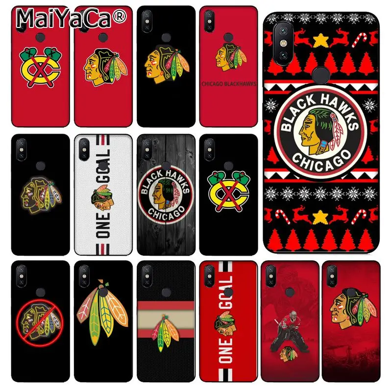 MaiYaCa Chicago Blackhawks мягкий, силиконовый, из ТПУ черный чехол для телефона xiaomi mi 6 8 se note2 3 mi x2 redmi 5 5plus note 4 5 5 Чехол