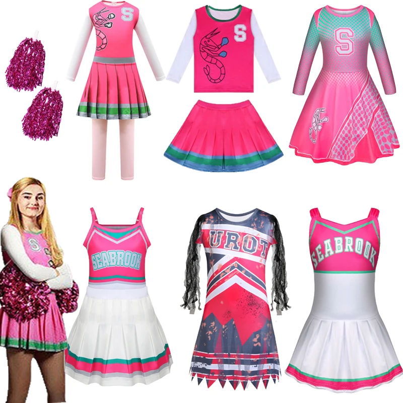 Zombie High 2 Cheerleader Cosplay Party Costume Carnevale Halloween Bambini  Ragazza Fancy Dress Up