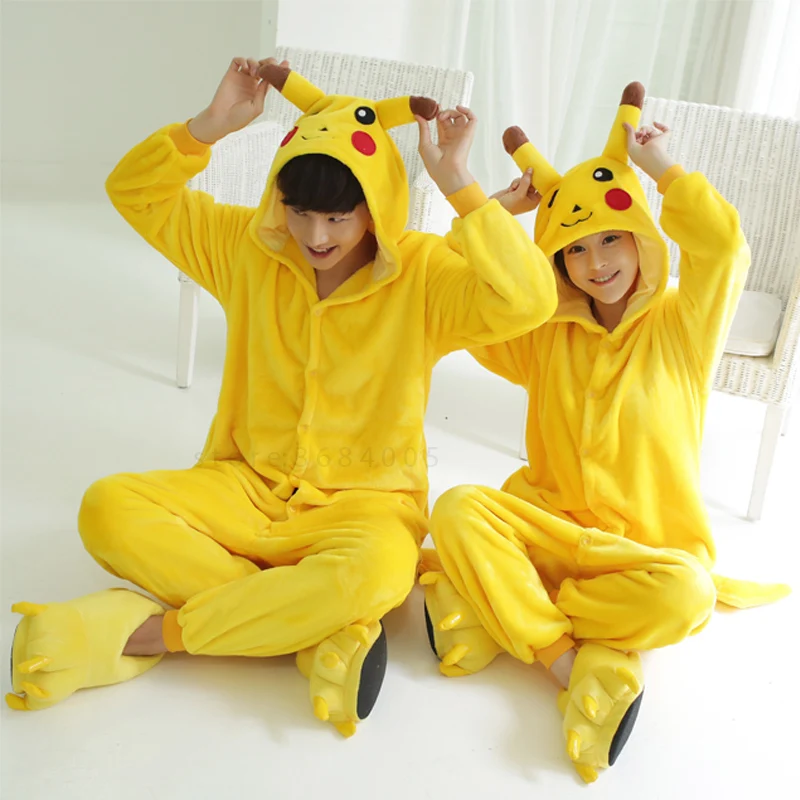 Пижама с единорогом Kigurumi для взрослых; Пижама с Пикачу для женщин, мужчин, мальчиков и девочек; коллекция года; зимняя Пижама; костюм для сна; Фланелевая Пижама