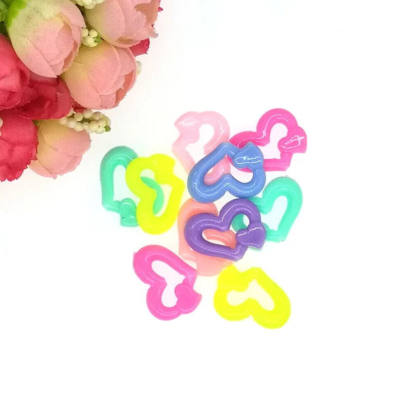 30pcs 26mm Love Heart Shape Spring Color Acrylic Beads Scrapbook Sewing Buttons DIY Material Findings BD20522 | Дом и сад