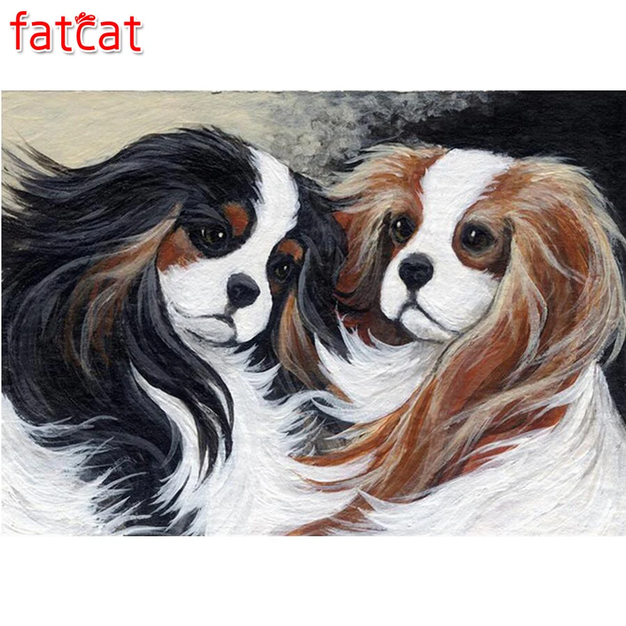 FATCAT кавалер король Шарль спаниель pet diy Стразы алмазная живопись 5d наборы для