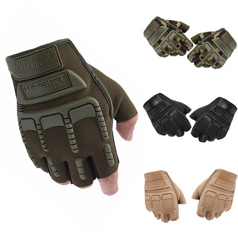 Men Fingerless Military Gloves Outdoor Working Hunting Tactical Anti-Slip Mtb Bike Bicycle Motorcycle Driving Gloves fingerless gloves half finger gloves tactical gloves male gloves sports gloves