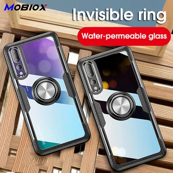 

For Huawei P20 P30 Mate 20 lite Pro 2019 Transparent Ring Magnetic Case Cover For Huawei Mate 20X Mate 30 Pro Car Holder Case