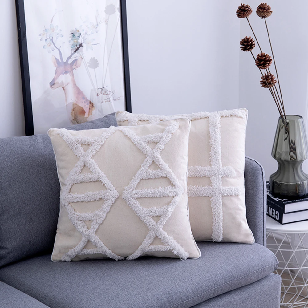 

Home Modern Simple Pillowcases Comfortable Cushion Cover Geometric Patterns Single Pillow Covers Living Room Bedroom Sofa Decor