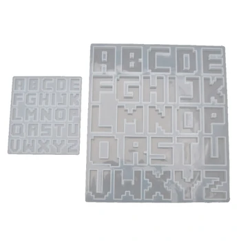 

Pixel Letters Epoxy Resin Casting Mold Alphabet Keychain Pendant Alphabet UV Resin Silicone Mold Jewelry Making Tools