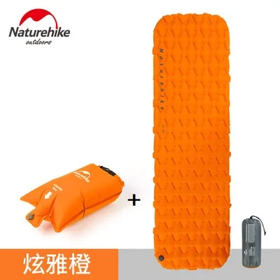 Naturehike colchon inflable camping mat bed inflatable air mattress sleeping pad nature hike 1 man, 2 double person - Цвет: A with air bag