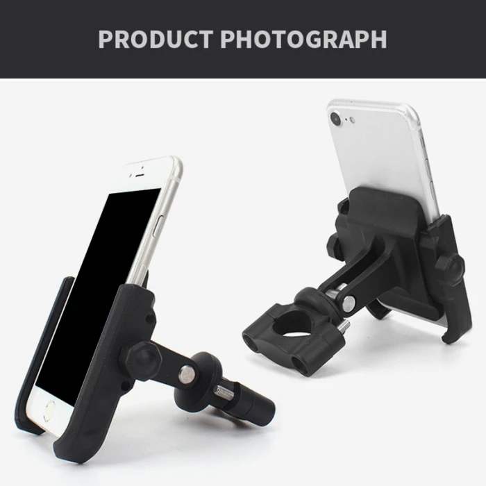 Universal Motorcycle Scooter Handlebar Rearview Mirror Mount Holder Phone Holder Mobile USB Charger F-Best