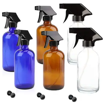 

Empty Amber Glass Spray Bottle Reusable Refillable Container For Cleaning Solutions Easy To Clean Trigger Sprayer Adjustable Mis