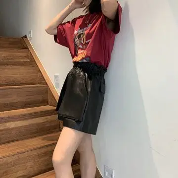 Tao Ting Li Na New Fashion Real Genuine Sheep Leather Shorts G44