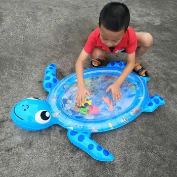 

Baby Water Play Mat Sea Turtle Shape Inflatable Infant Tummy Time Playmat Toy for Baby Toddler Kids