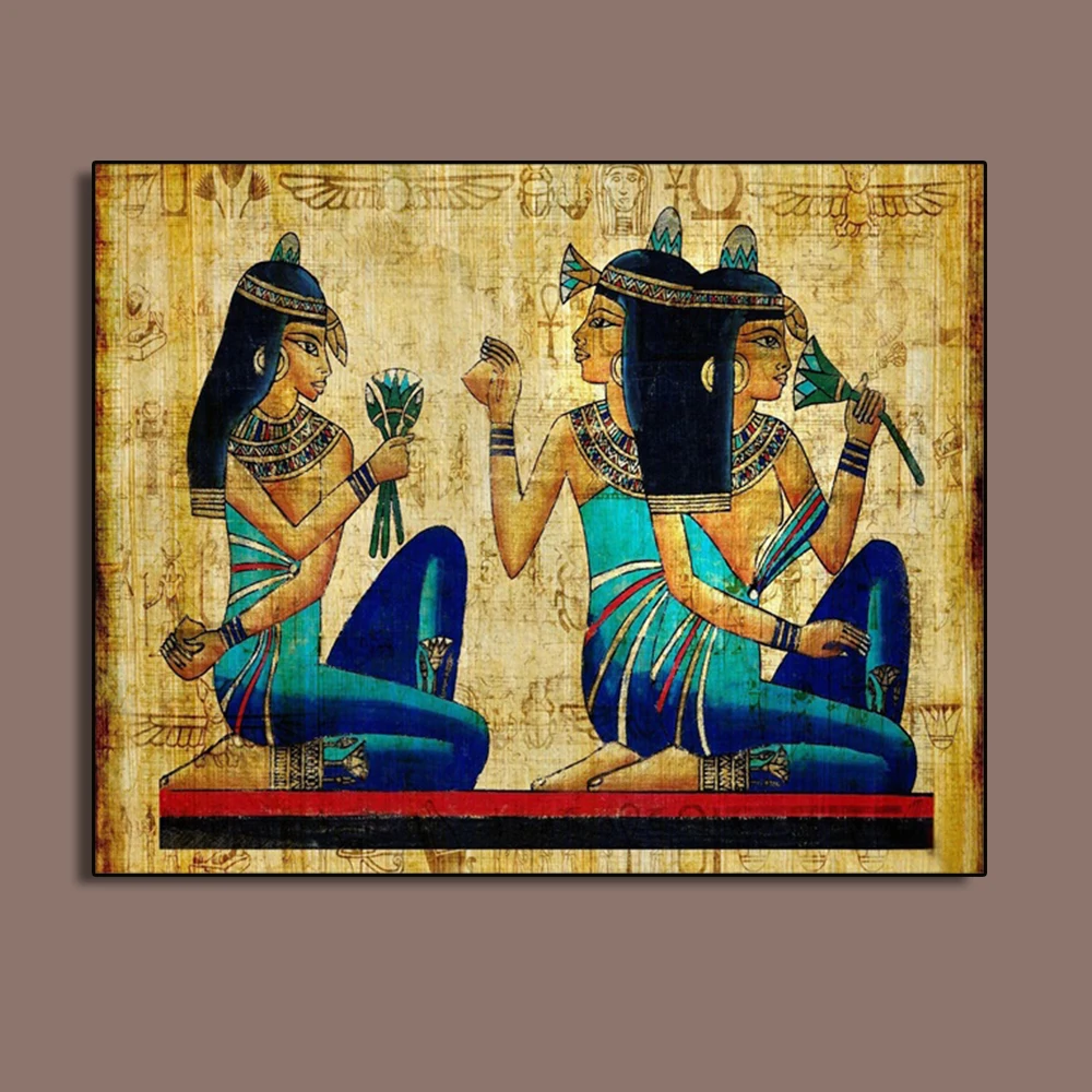 

Cassidy Canvas Art Oil Painting Ancient egyptian mural Hieroglyph Papyrus-Artwork Picture Wall Decor Modern Home Decoration