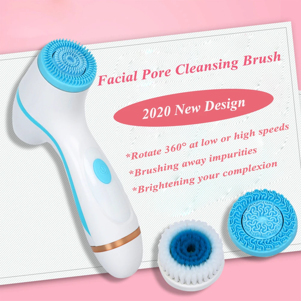 Facial Cleansing Brush Set Facial Cleansing Brush Sonic Face Spin Brush Set Galvanica Facial Spa System For Skin Deep Cleaning Remove Blackhead Machine