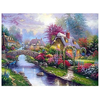 

DIY 5D Diamond Painting,By Number Kits Crafts & Sewing Cross Stitch Wall Stickers for Living Room Decoration,Manor