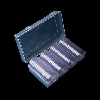 

60Pcs Clear Round 41mm Coin Holder Display Collection Case with Storage Box