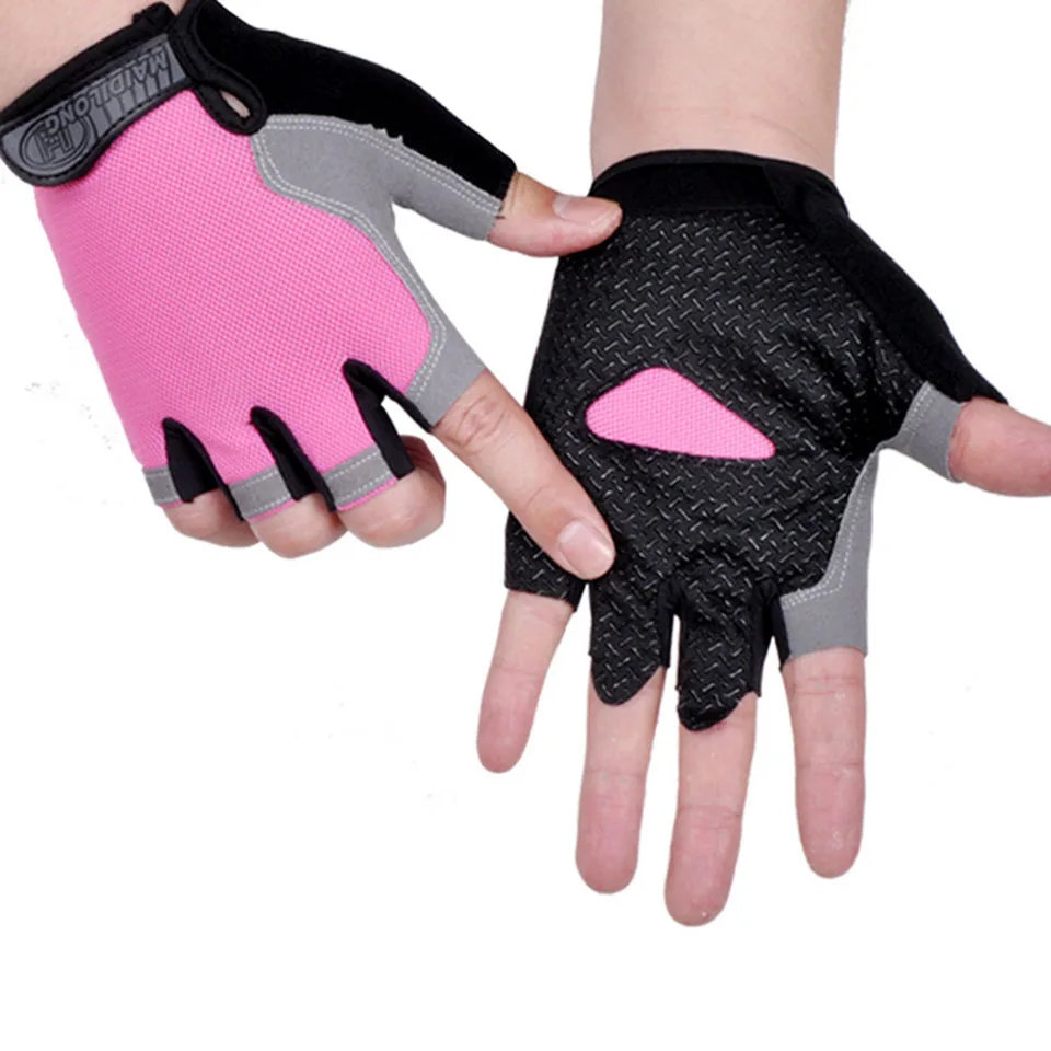 weight lifting Exercise Gym Leather Gloves Pink & Red women Ladies workout S-XL 