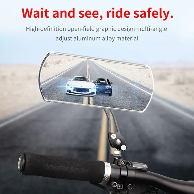 

Cycling Bicycle Rear View Mirror Flexible Handlebar End Mirrors Aluminum alloy Lens MTB Safety Side Bike Rearview Accessories