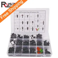 425Pcs Car Fastener Clip Universal 19 Sizes Car Retainer Clips Plastic Fasteners Kit Auto Push Pin Rivets Set Door Trim Panel US