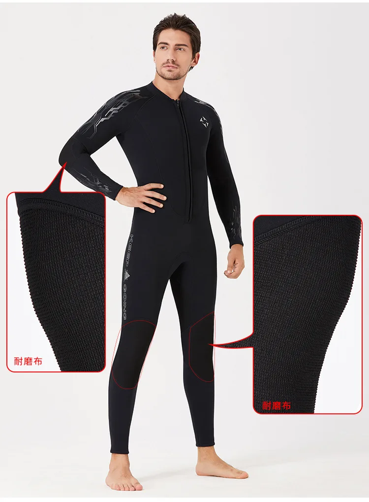 Men Full-body Wetsuit 1.5MM Neoprene Wetsuit One-piece Warm Wetsuit Sunscreen Female Snorkeling Surfing Water Sports Wetsuit